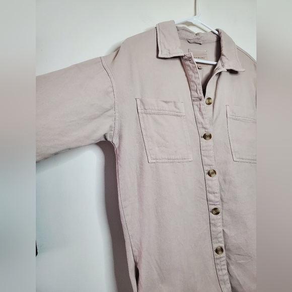 Thread & Supply Blush Beige Shirt Jacket Size Small - Picture 6 of 12